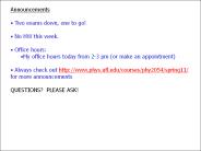 Announcements