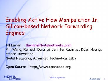 Active Networks PI Meeting Florida