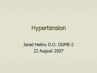 Hypertension