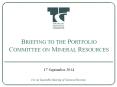 Briefing to the Portfolio Committee on Mineral Resources PowerPoint PPT Presentation