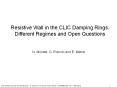 Resistive Wall in the CLIC Damping Rings: Different Regimes and Open Questions PowerPoint PPT Presentation