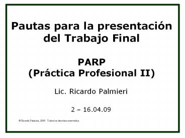 Pautas para la presentaci