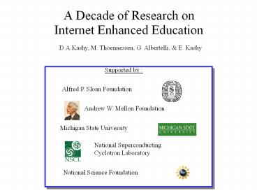 A Decade of Research on Internet Enhanced Education