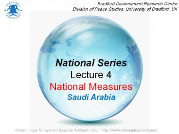 National Series Lecture 4 National Measures Saudi Arabia