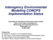 Interagency Environmental Modeling CONOPS Implementation Status