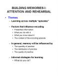 BUILDING MEMORIES I: ATTENTION AND REHEARSAL PowerPoint PPT Presentation
