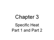 Specific Heat