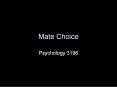 Mate Choice PowerPoint PPT Presentation