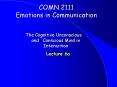 COMN 2111 Emotions in Communication PowerPoint PPT Presentation