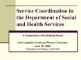 Service Coordination in the Department of Social and Health Services PowerPoint PPT Presentation