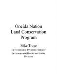 Oneida Nation Land Conservation Program PowerPoint PPT Presentation