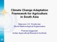 Climate Change Adaptation Framework for Agriculture in South Asia  Mannava V.K. Sivakumar World Meteorological Organization Pramod Aggarwal Indian Agricultural Research Institute PowerPoint PPT Presentation