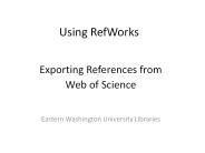 Using RefWorks