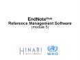 EndNoteWeb Reference Management Software (module 5) PowerPoint PPT Presentation