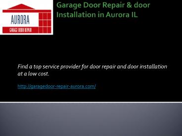 garage door opener repair aurora