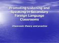Promoting Listening and Speaking in Secondary Foreign Language Classrooms PowerPoint PPT Presentation