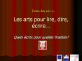 Les arts pour lire, dire,  PowerPoint PPT Presentation