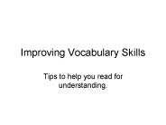 Improving Vocabulary Skills