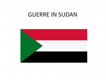 GUERRE IN SUDAN