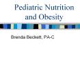 Pediatric Nutrition and Obesity PowerPoint PPT Presentation