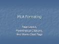 MLA%20Formating PowerPoint PPT Presentation