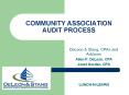 COMMUNITY ASSOCIATION AUDIT PROCESS PowerPoint PPT Presentation