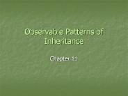 Observable Patterns of Inheritance
