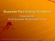 Business Plan Writing Workshop