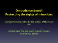 Ombudsman [0mb] Protecting the rights of minorities PowerPoint PPT Presentation