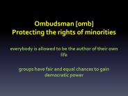 Ombudsman [0mb] Protecting the rights of minorities