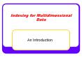 Indexing for Multidimensional Data PowerPoint PPT Presentation