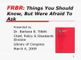 FRBR: Things You Should Know, But Were Afraid To Ask PowerPoint PPT Presentation
