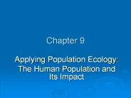 Applying Population Ecology: