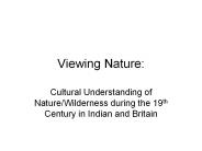 Viewing Nature: