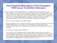 Wolverhampton Non Surgical Rhinoplasty