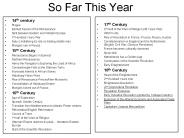 So Far This Year