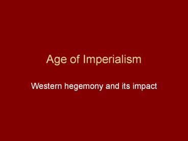Age of Imperialism