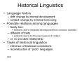 Historical Linguistics PowerPoint PPT Presentation