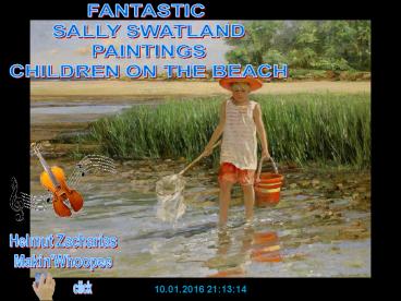 FANTASTIC SALLY SWATLAND PAINTINGS CHILDREN ON THE BEACH.pps