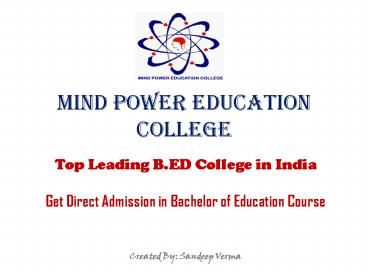 Get Admission in Bachelor of Education Course