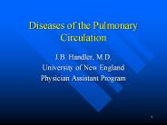 Diseases of the Pulmonary Circulation