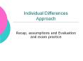 Individual Differences Approach PowerPoint PPT Presentation