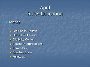 April Rules Education