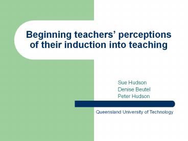 Beginning teachers