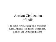Ancient Civilization of India