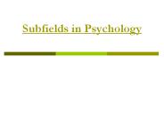 Subfields in Psychology