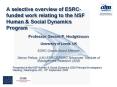 A selective overview of ESRC-funded work relating to the NSF Human PowerPoint PPT Presentation