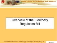 Overview of the Electricity Regulation Bill