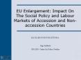 EU Enlargement: Impact On The Social Policy and Labour Markets of Accession and Non-accession Countries PowerPoint PPT Presentation
