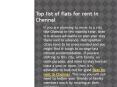 Top list of flats for rent in Chennai PowerPoint PPT Presentation